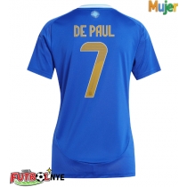 Camiseta Argentina Rodrigo De Paul #7 Visitante Equipación para mujer Copa America 2024 manga corta